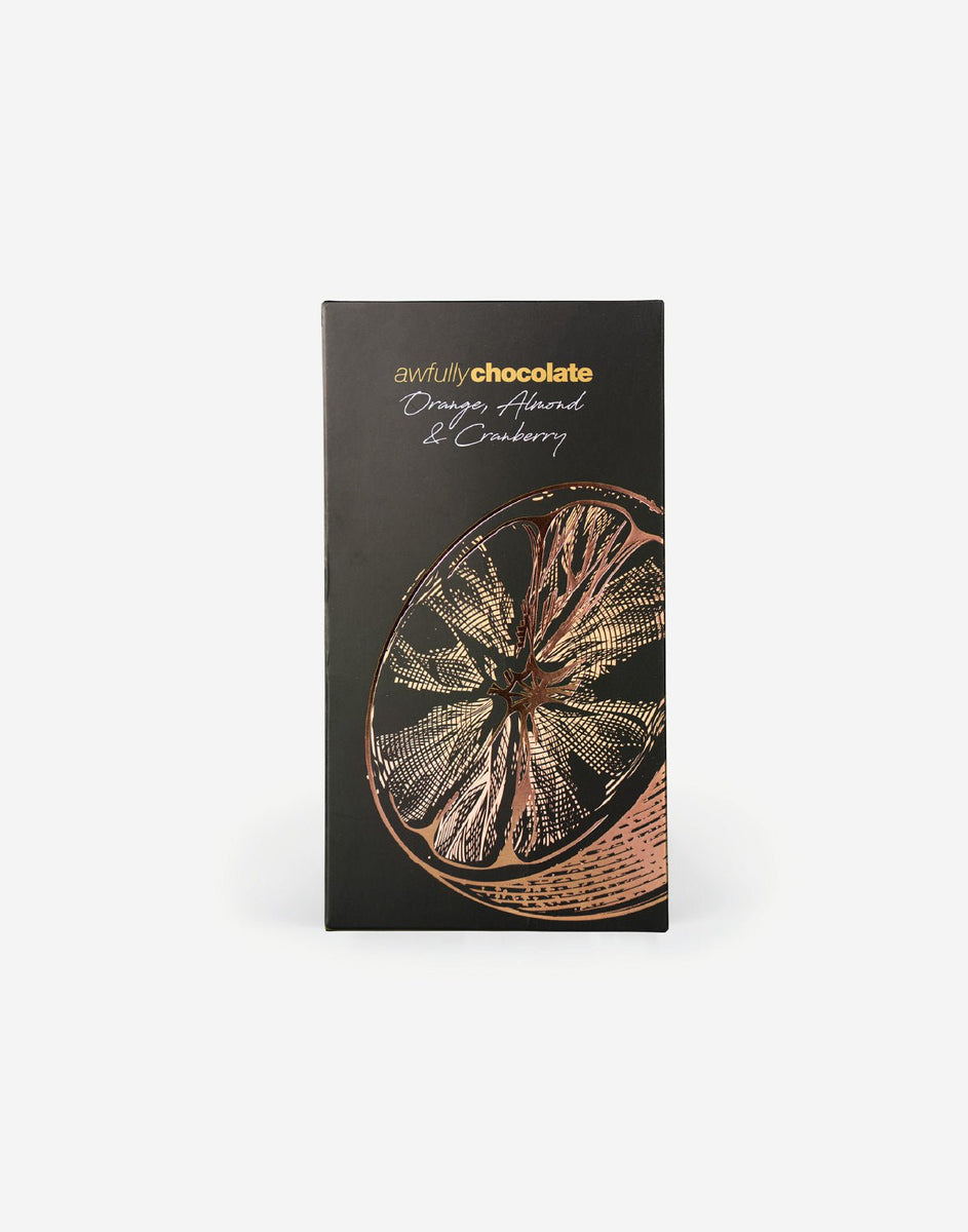 choco　黒　38 Orange, Almond & Cranberry Chocolate Bar – Awfully Chocolate