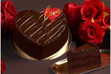 VDAY HEART ALL CHOCOLATE CAKE