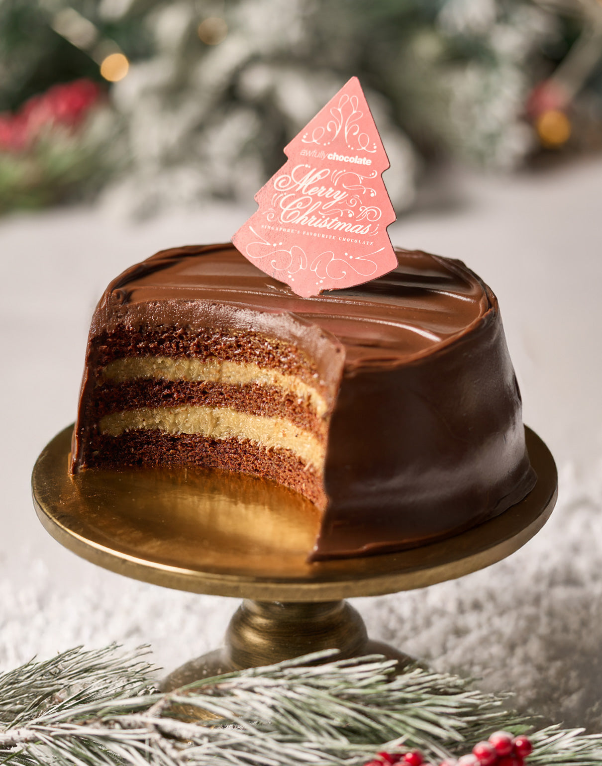 Christmas Chocolate Banana Cake