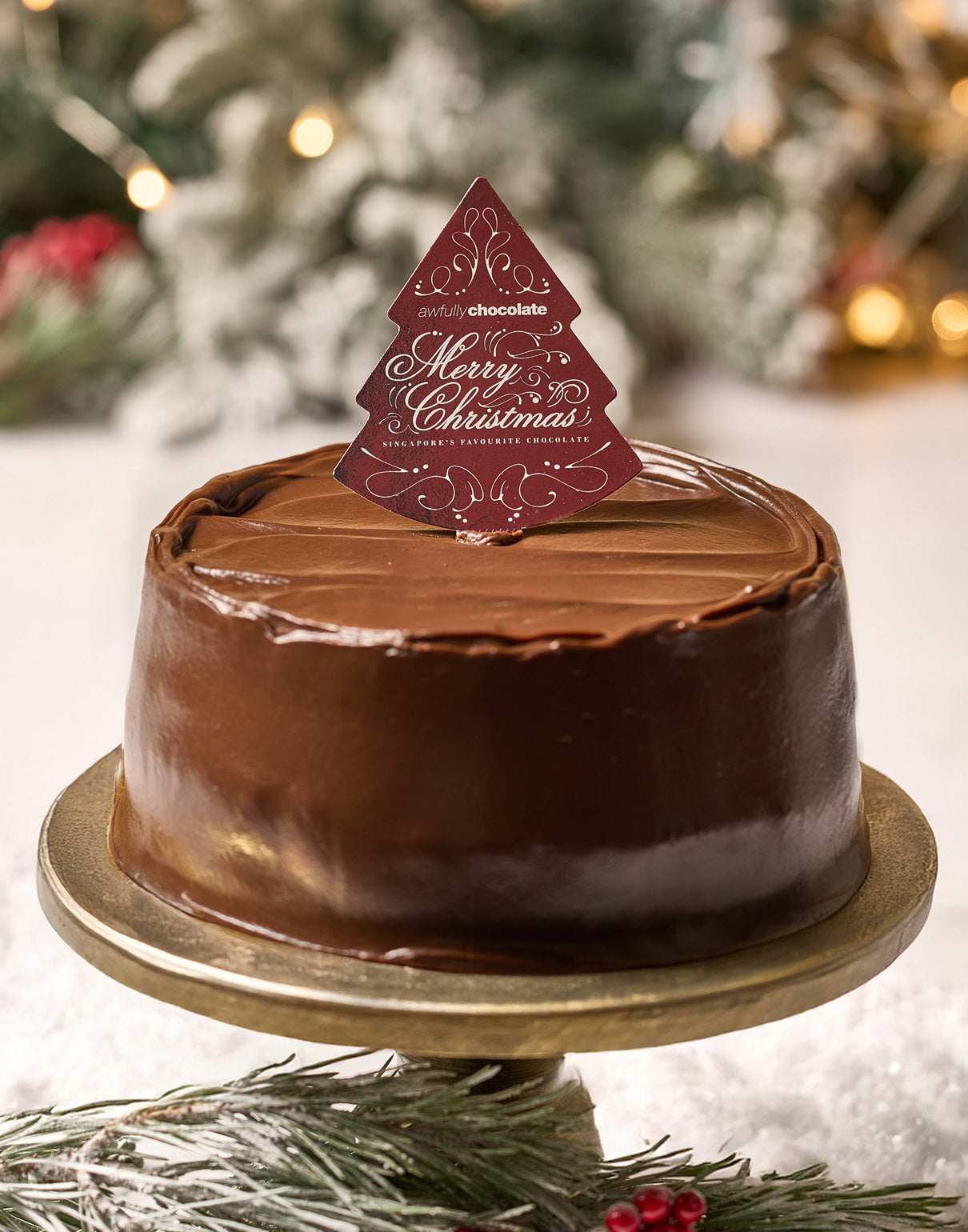 Christmas Chocolate Rum & Cherry Cake