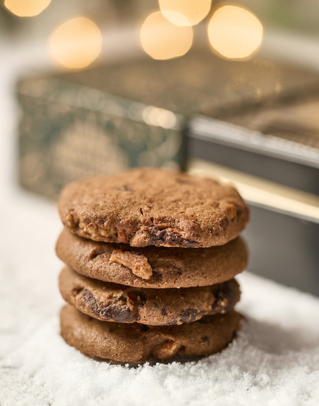 Christmas Double Chocolate Pecan Cookies