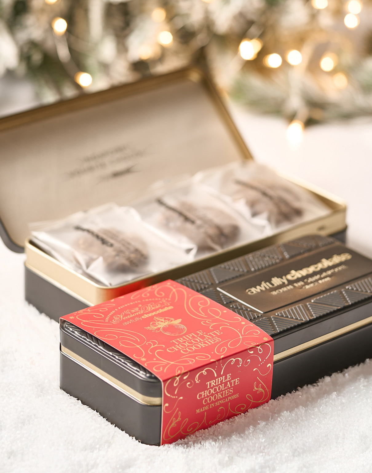 Christmas Triple Chocolate Cookies