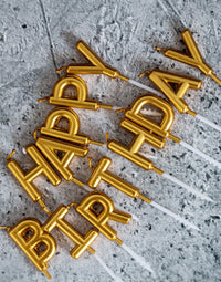 Happy Birthday Gold Candles