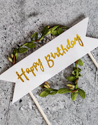 Happy Birthday Heart Wreath Topper