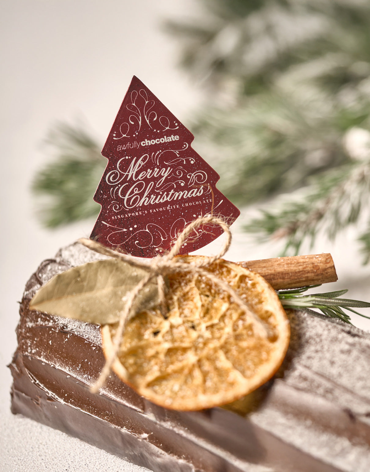 Original All Chocolate Christmas Log Cake