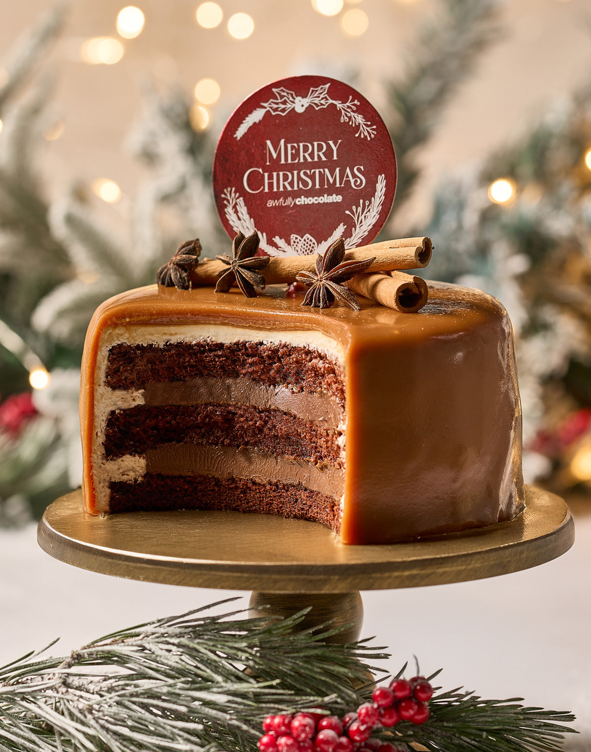 Christmas Caramel Brittle & Sea Salt Chocolate Cake
