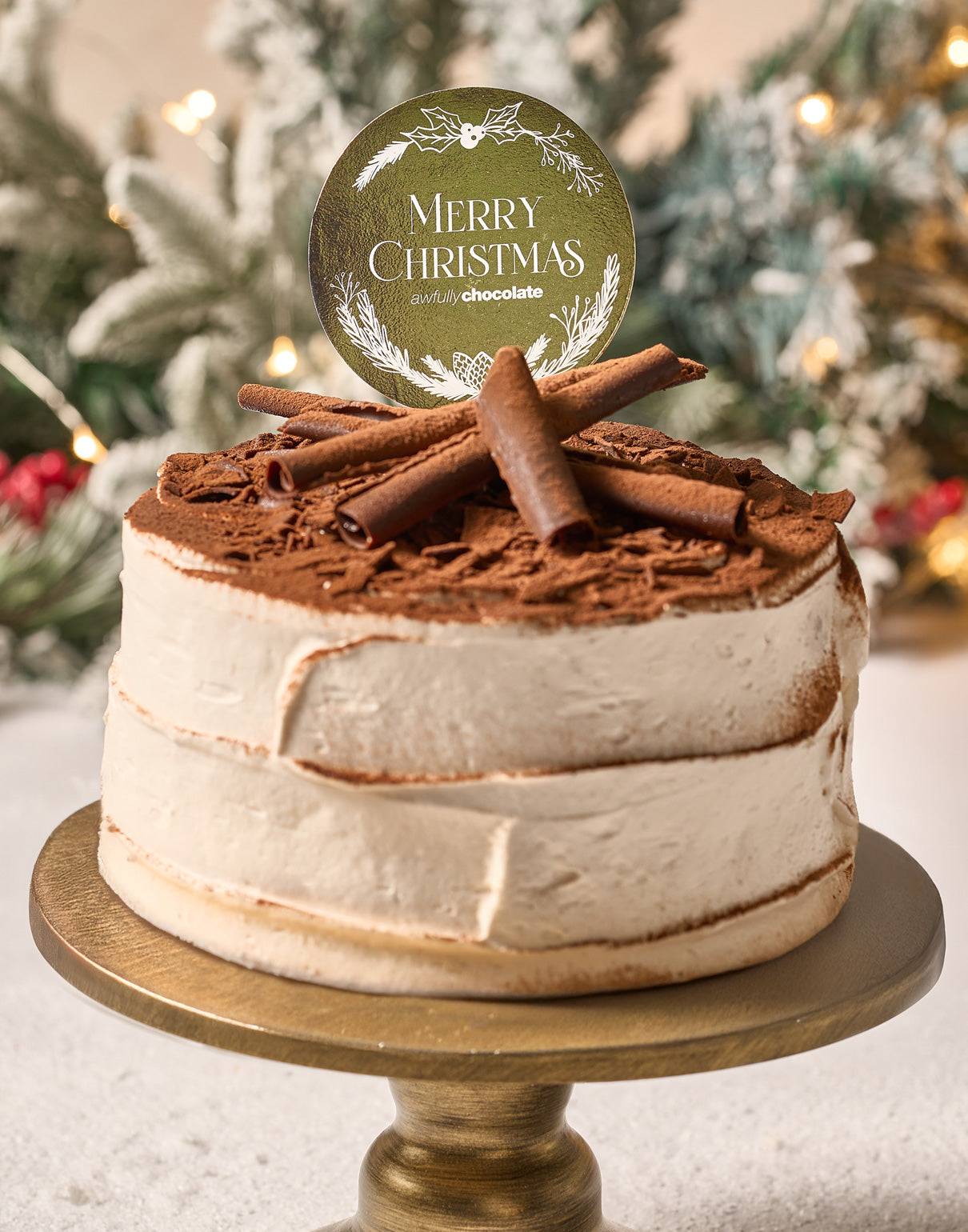 Christmas Chocolate Tiramisu Cake