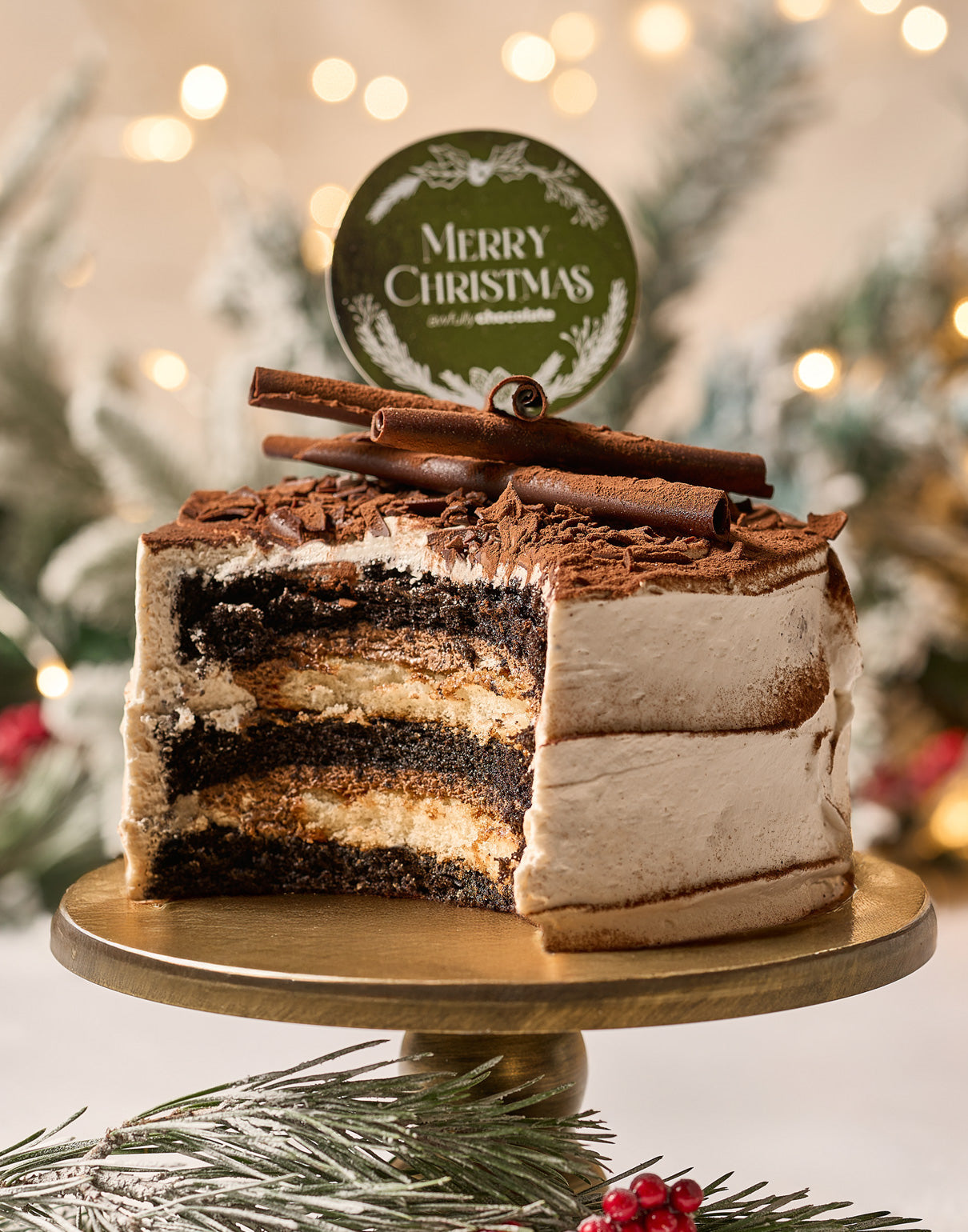 Christmas Chocolate Tiramisu Cake