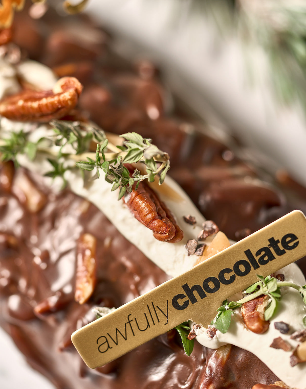 Triple Chocolate Almond Christmas Log Cake