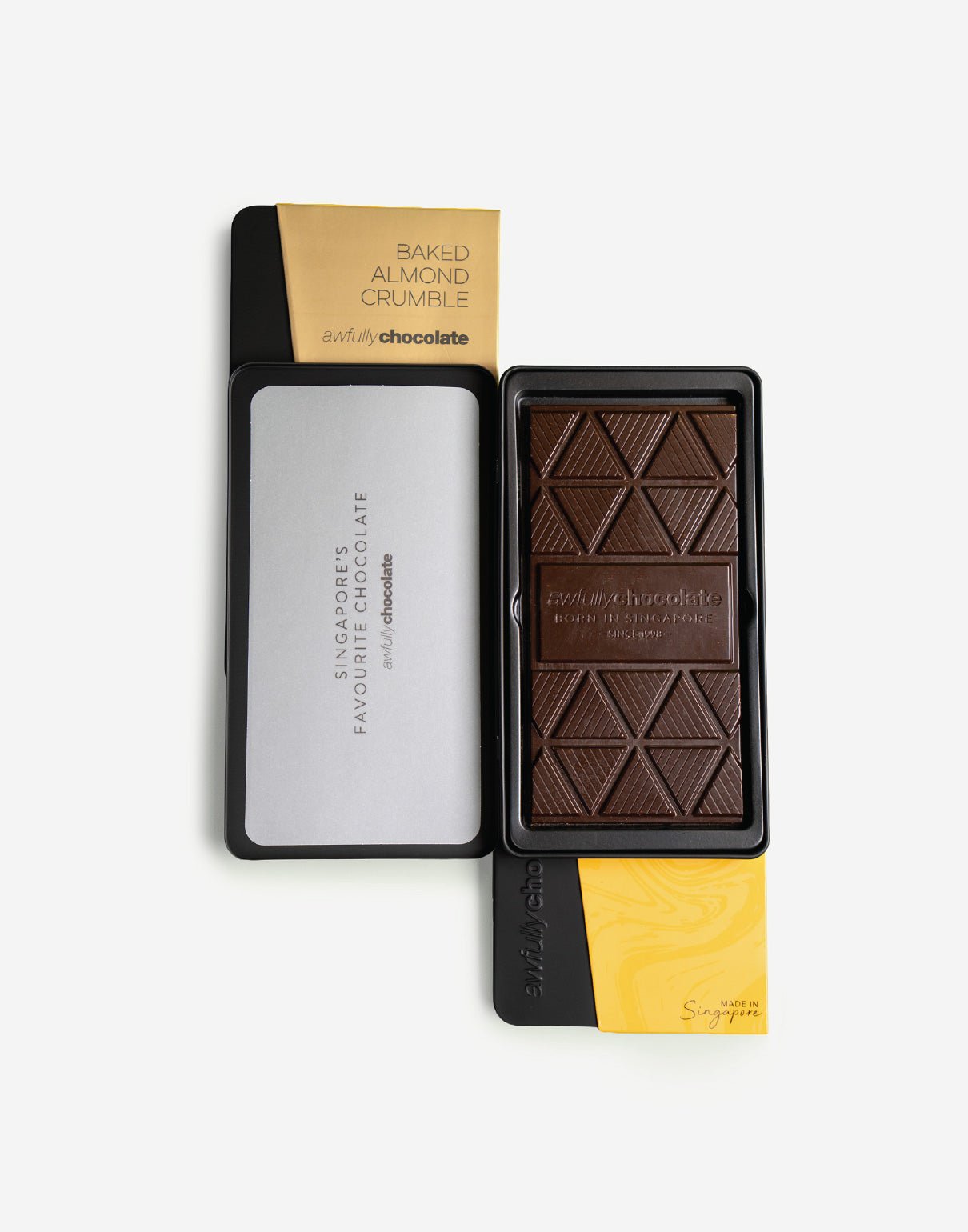 Baked Almond Crumble Chocolate Bar - Awfully Chocolate