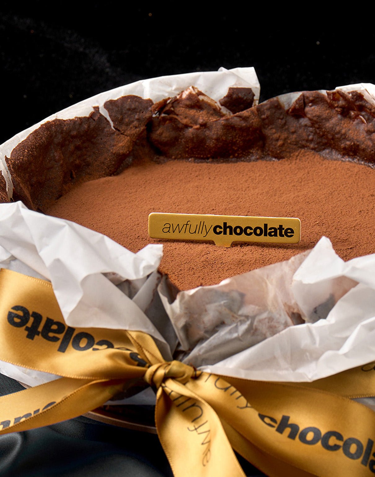 Baked Lava Pie - Awfully Chocolate