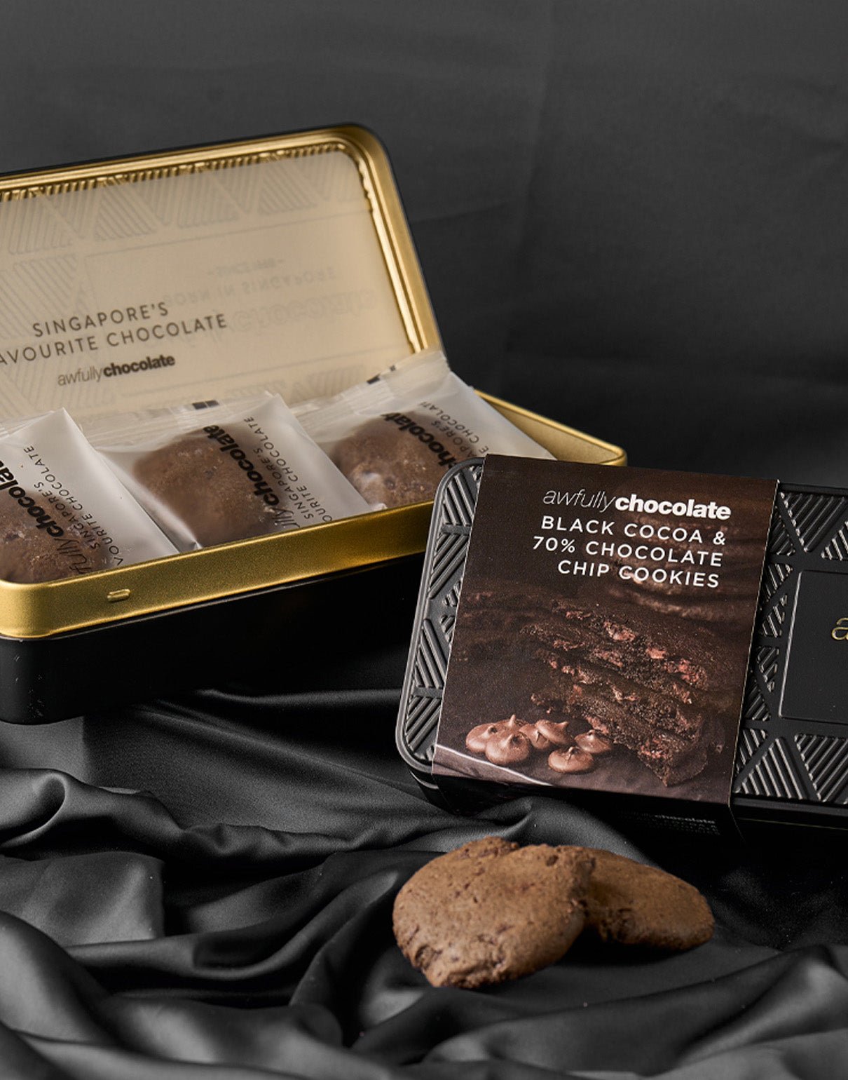 Black Cocoa & 70% Chocolate Chip Cookies - Awfully Chocolate