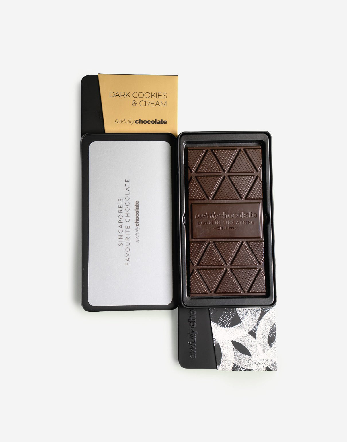 Dark Cookies & Cream Chocolate Bar - Awfully Chocolate
