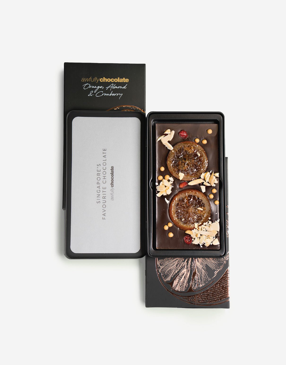 Orange, Almond & Cranberry Chocolate Bar – Awfully Chocolate