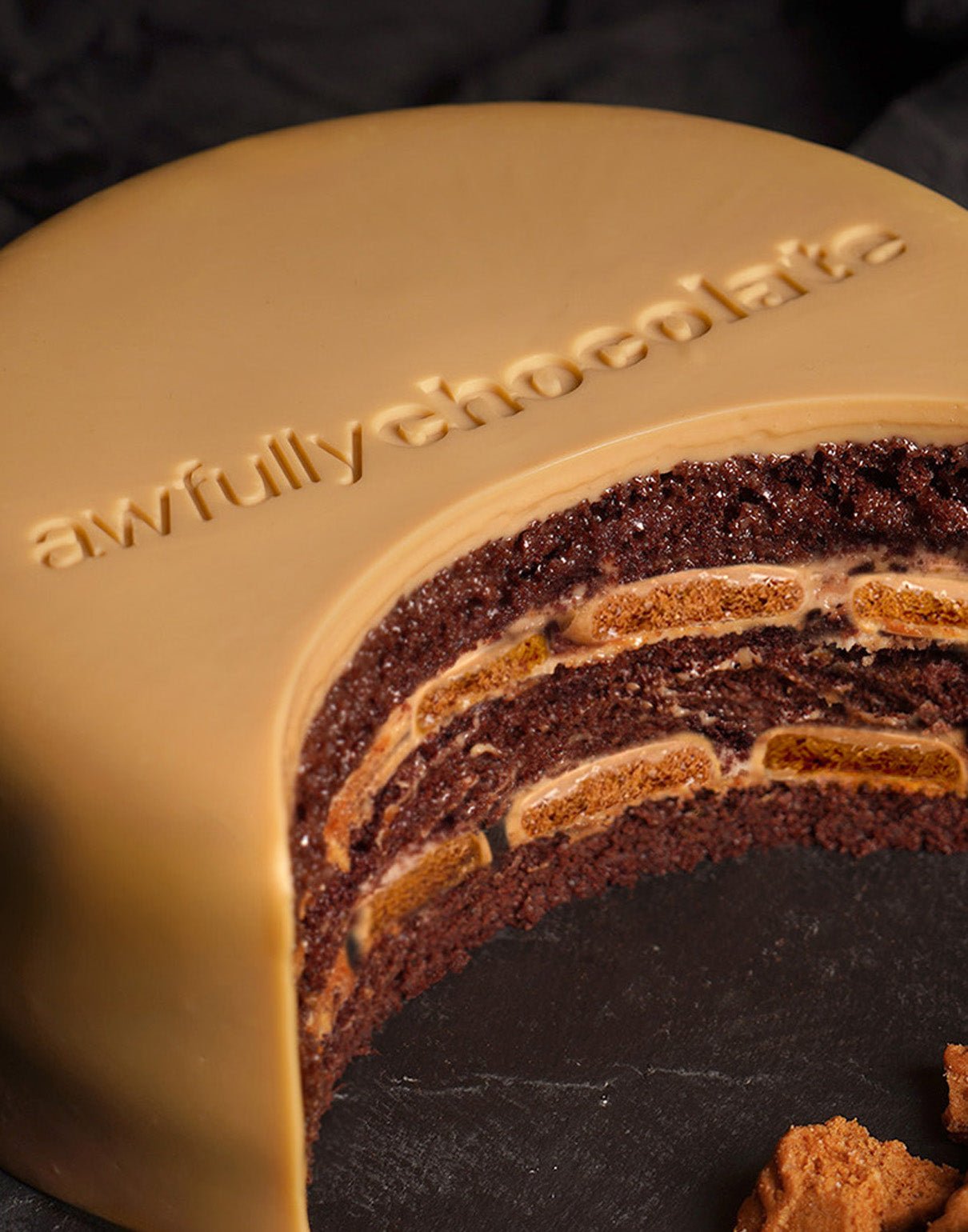 Rich Gold Chocolate Cake - Awfully Chocolate