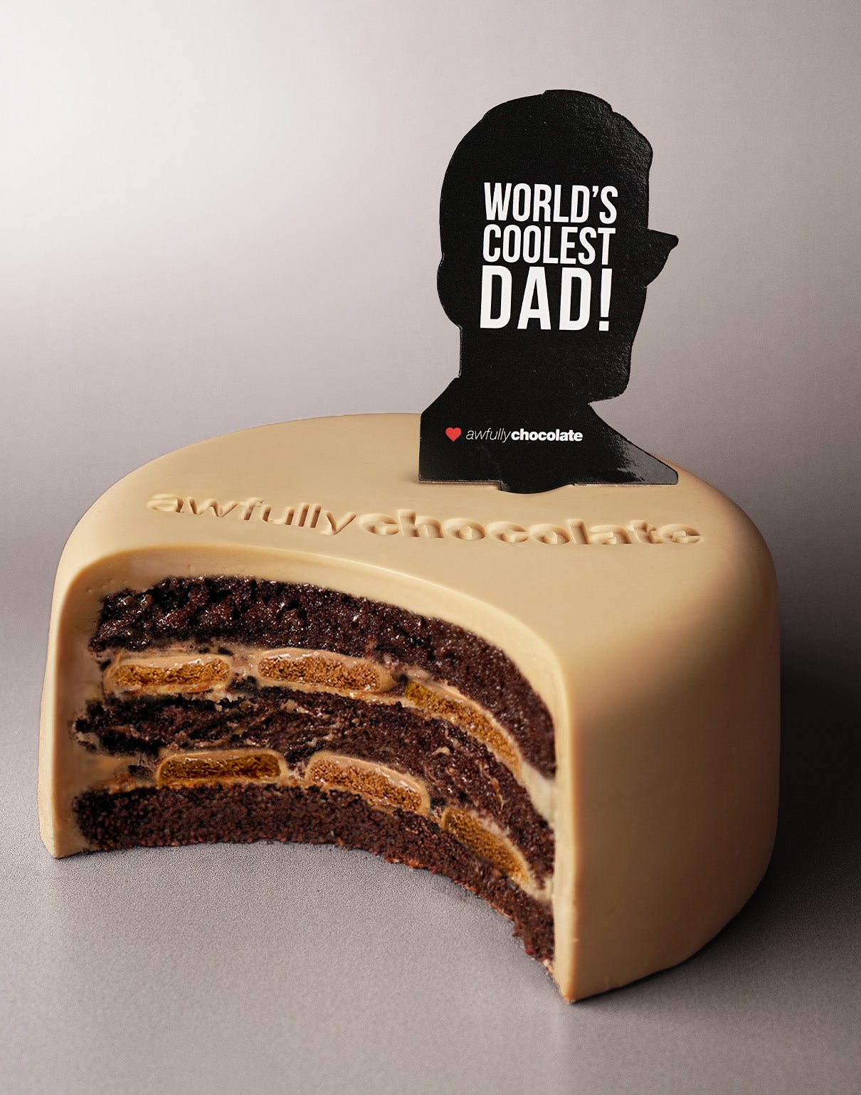 Rich Gold Chocolate Cake for Dad - Awfully Chocolate