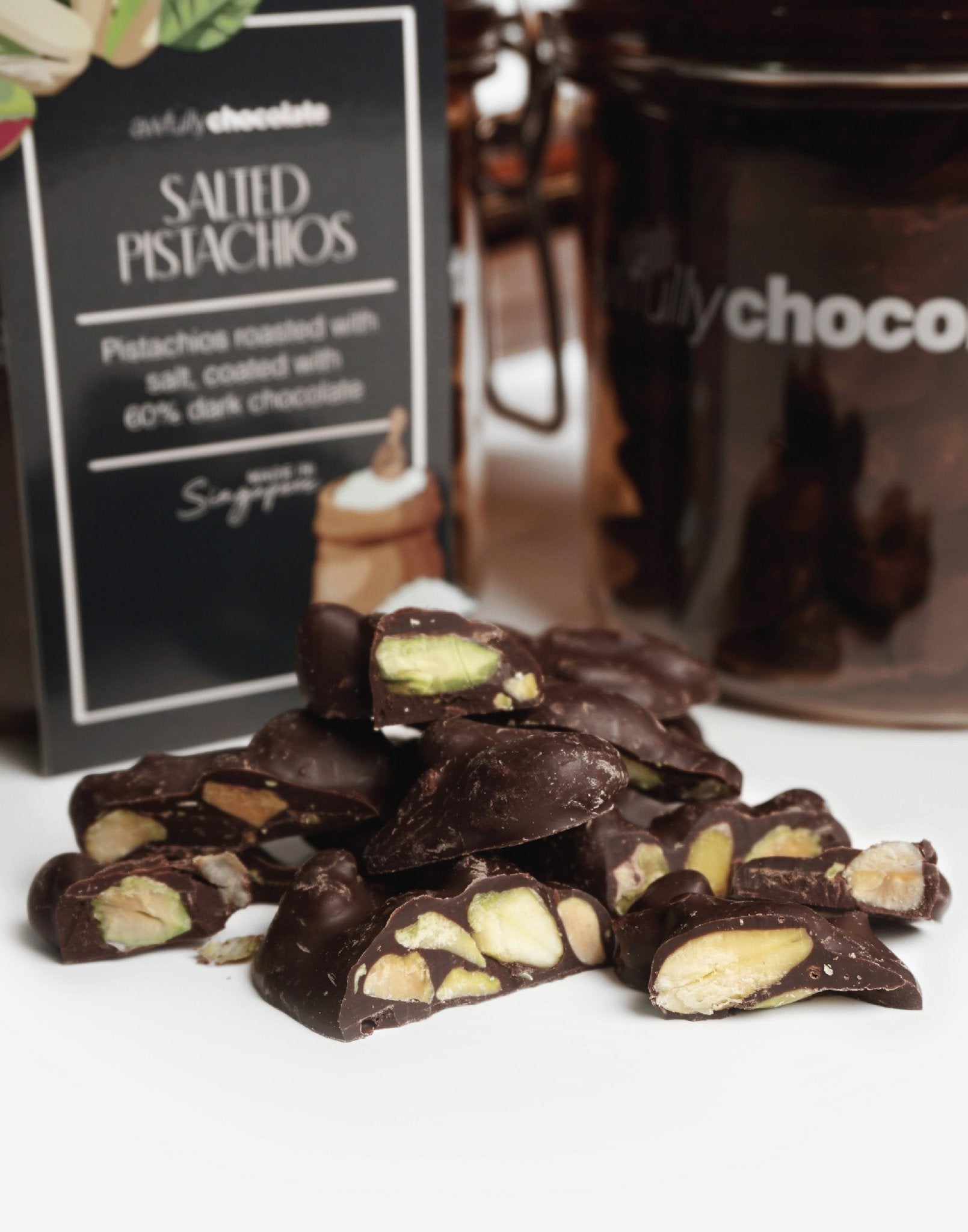 Salted Pistachios - Awfully Chocolate