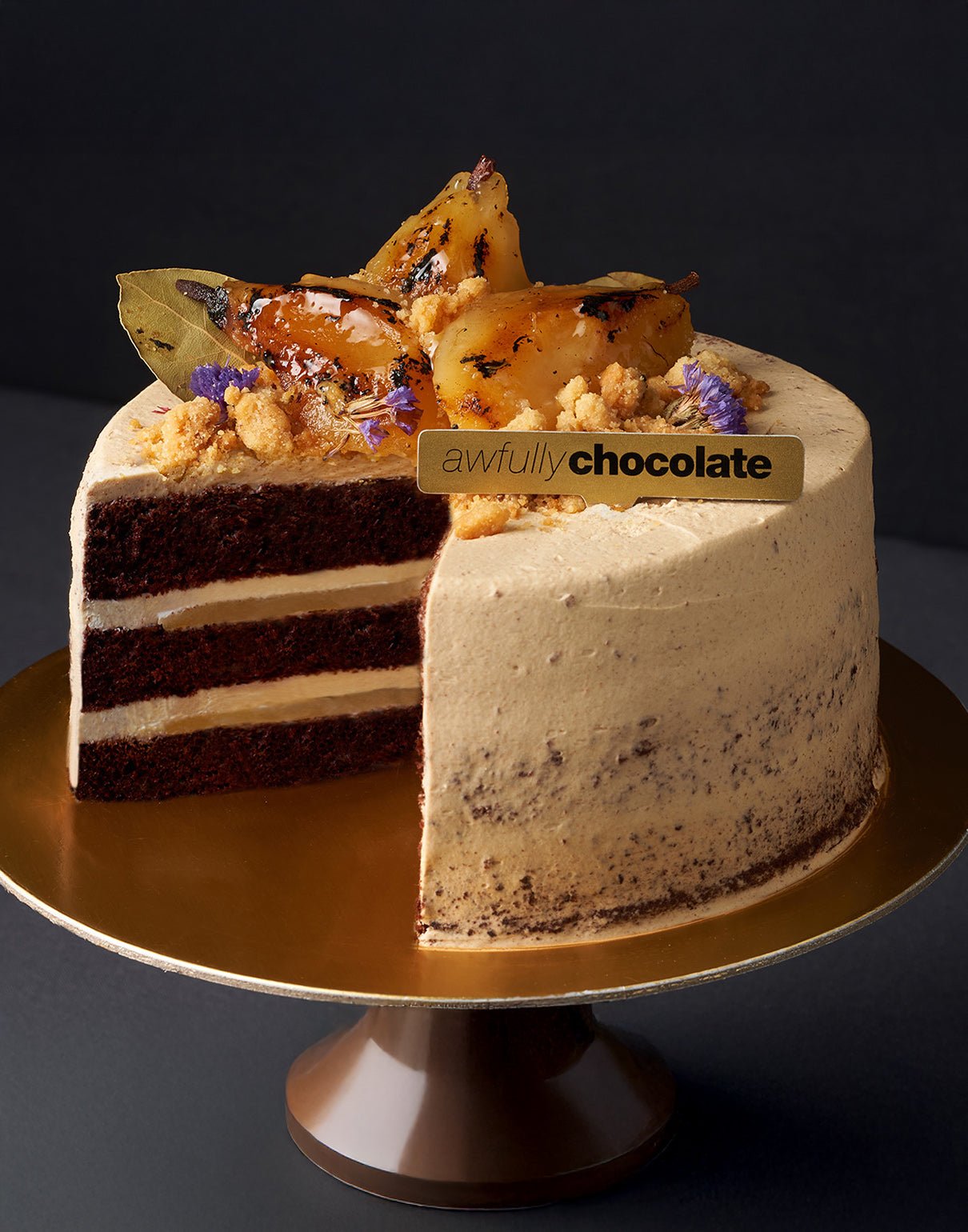 The Poached Pear Cake - Awfully Chocolate